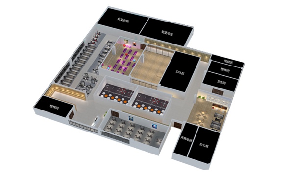 1700平方健身房配置方案-广西谈求吧体育健身器材有限公司