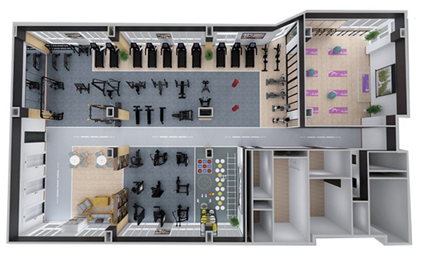 200-500平方健身房配置方案-广西谈求吧体育健身器材有限公司